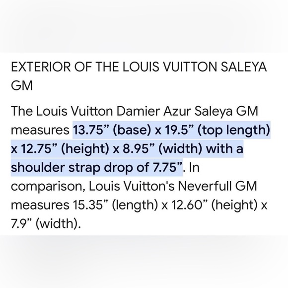 Authentic Louis Vuitton Damier Azur Saleya GM - Picture 9 of 11